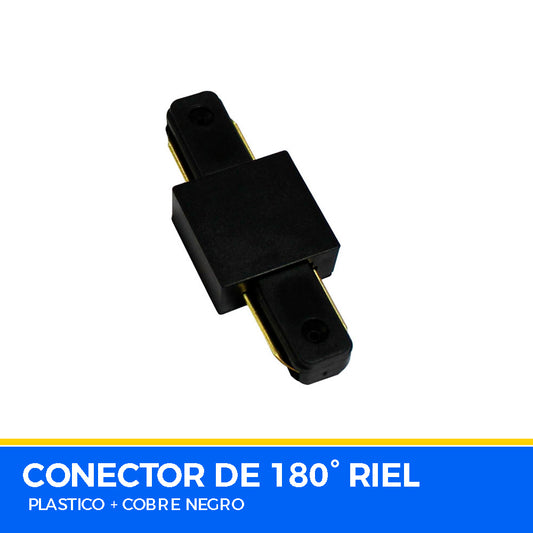 Conector De 180° Riel Negro