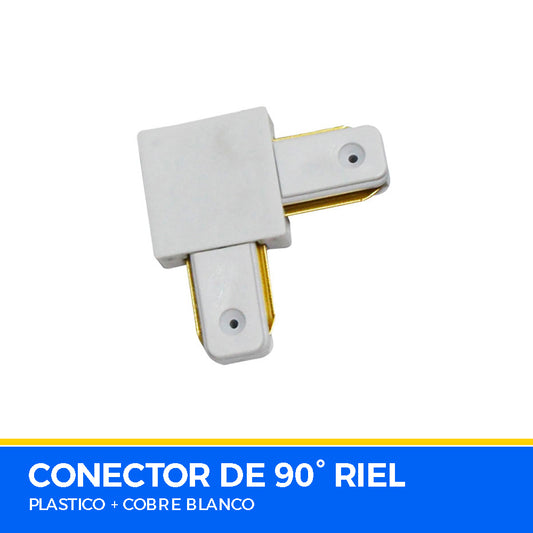 Conector De 90° Riel Blanco