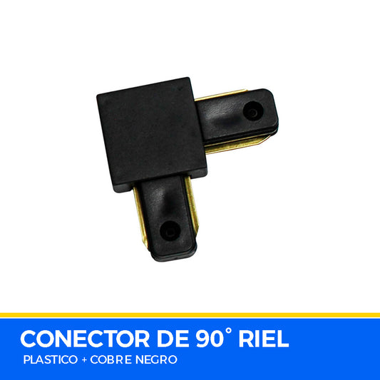Conector De 90° Riel Negro